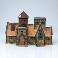 Vintage 1991 Lemax Stone Church: Lighted Christmas Village House