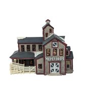 Vintage 1997 Lemax Hereford's Barn: Dickensvale Porcelain Lighted House