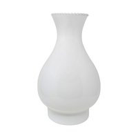 Vintage White Glass Lamp Shade: Crimped Edge Replacement Shape