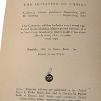 1953 The Imitation of Christ Book: Thomas à Kempis Cardinal Edition