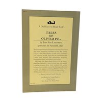 Vintage 1979 Tales of Oliver Pig: Jean Van Leeuwen & Arnold Lobel Children's Book