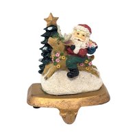 Vintage K's Collection Stocking Holder Set: 4pc Santa Caroler Bear Mouse Figures