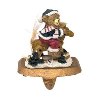 Vintage K's Collection Stocking Holder Set: 4pc Santa Caroler Bear Mouse Figures
