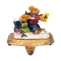 Vintage K's Collection Stocking Holder Set: 4pc Santa Caroler Bear Mouse Figures