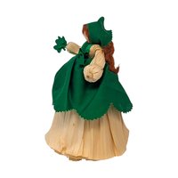 Vintage Corn Husk Irish Doll: St. Patrick's Day Folk Art Figure