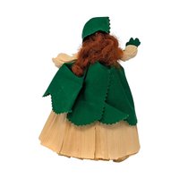 Vintage Corn Husk Irish Doll: St. Patrick's Day Folk Art Figure