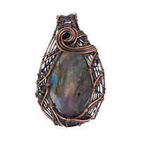 Labradorite Copper Pendant: Handmade Wire Wrapped Gemstone Jewelry