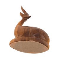 Carved Wood Gazelle Statue: Vintage Antelope Figure
