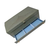 Vintage Lady Buxton Jewelry Box: Large Blue Green Organizer