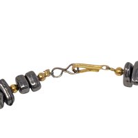 Vintage Beaded Necklace: Chunky Brown and Gunmetal Tones