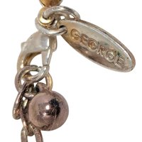 Vintage George Beaded Necklace: Navy Blue Glass and Faux Pearl