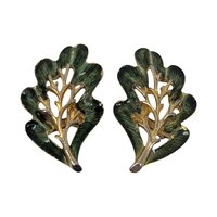 Vintage Sarah Coventry Leaf Jewelry Set: 1960s Brooch Clip On Earrings