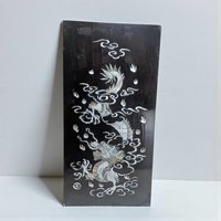 Set of 4 Vintage Korean Abalone Panels: Four Auspicious Creatures Art