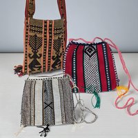 Vintage Handmade Bag Set: Exotic Boho Handwoven Bags
