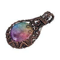 Rainbow Solar Quartz Pendant: Handmade Copper Wire Wrapped Jewelry