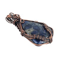 Copper Wire Wrapped Sodalite Pendant: Handmade Artisan Blue Gemstone Jewelry