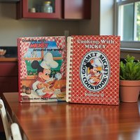 Cooking with Mickey Cookbook Pair: Disney Around Our World & Volume 2 Books