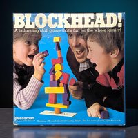 Vintage 1982 Blockhead! Game: Pressman Balancing Skill Toy Complete