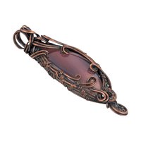 Copper Wire Wrapped Montana Agate Pendant: Handmade Artisan Gemstone Jewelry