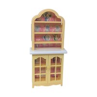 1990 Mattel Barbie Dollhouse Dining Room Set: Kitchen Table Chairs & China Hutch