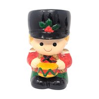 Vintage Enesco Toy Soldier and Elf Banks: Pair of Ceramic Christmas Decor