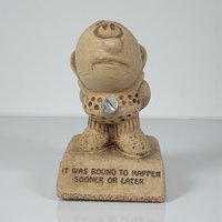 Vintage 1969 Novelty Figurine: Funny 'It Was Bound to Happen' Statue