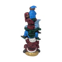 Vintage Ceramic Santa and Gnome Stack: Handpainted Christmas Totem Figurine