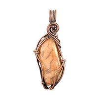 Red Banded Jasper Copper Pendant: Handmade Wire Wrapped Necklace