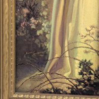 Vintage 1942 Jesus at the Door Lithograph: Warner Sallman Kriebel & Bates Framed Art