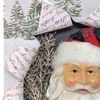 Vintage Handmade 3D Santa Claus Canvas Art: Buffalo Plaid Mixed Media Collage