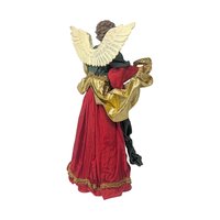 Vintage Fabric Angel Tree Topper: Christmas Holiday Decoration