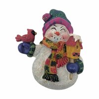 Vintage 2005 MSR Snowman Magnet Set: Holiday Resin Refrigerator Decor