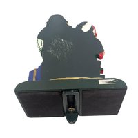 Vintage Resin Cast Iron Stocking Holder: Whimsical Trio of Santas