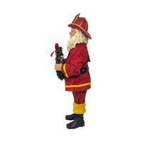 Vintage Firefighter Santa Claus Figurine: Fabriche Style Stiffened Fabric