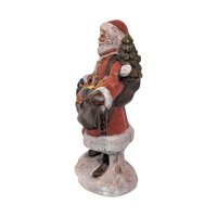Vintage Hand Painted Ceramic Santa Figurine: Old World with Toy Bag