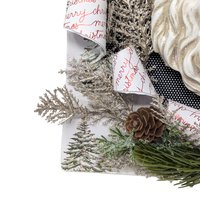 Vintage Handmade 3D Santa Claus Canvas Art: Buffalo Plaid Mixed Media Collage