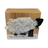 Vintage Handmade Felt Nativity Set: Wooden Block Christmas Creche