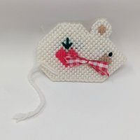 Vintage Handmade Plastic Canvas Ornaments: Needlepoint Christmas Decor Set