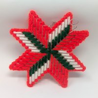 Vintage Handmade Plastic Canvas Ornaments: Needlepoint Christmas Decor Set