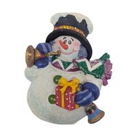 Vintage 2005 MSR Snowman Magnet Set: Holiday Resin Refrigerator Decor