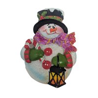 Vintage 2005 MSR Snowman Magnet Set: Holiday Resin Refrigerator Decor