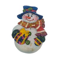 Vintage 2005 MSR Snowman Magnet Set: Holiday Resin Refrigerator Decor