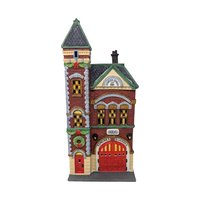 Vintage 1990 Red Brick Fire Station: Dept 56 Christmas in the City