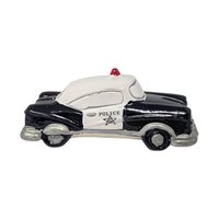 Vintage Ceramic Village Accessory Set: 4 Vehicles Bus Taxi Fire Police