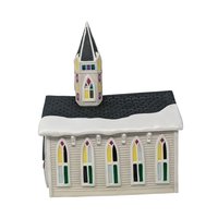 Vintage Claire Burke Ceramic Church: Handpainted Tealight Candle Holder