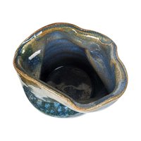 Vintage Blue Asymmetrical Pottery Vase