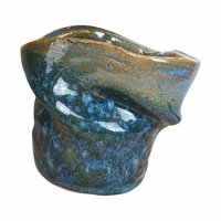 Vintage Blue Asymmetrical Pottery Vase