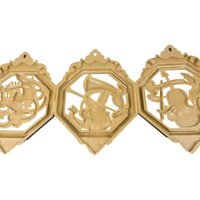 1976 Homco Gold Musical Instrument Wall Hangings