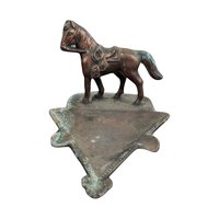 1930s John Wright Co. Cast Saddled Horse Metal Ashtray