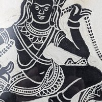 Vintage Framed Apsara Dancers on Rice Paper